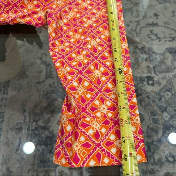 Talbots Petites Colorful Orange Top Split V Mock Neck 3/4 Sleeve Side Zip Sz XL - Picture 11 of 11